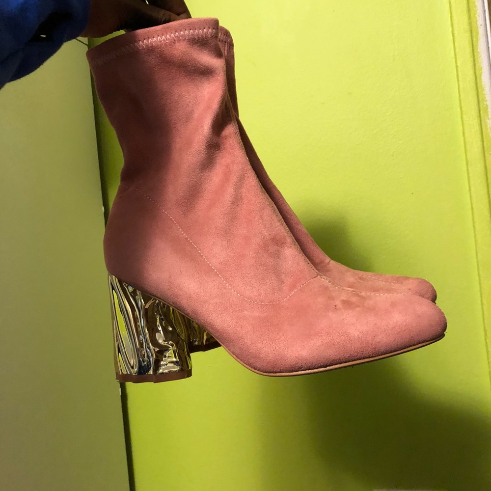 Blush Pink Bootie Heels